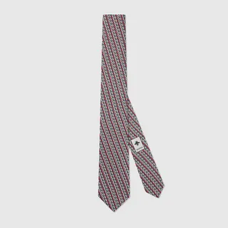 Gucci Valigeria print silk tie