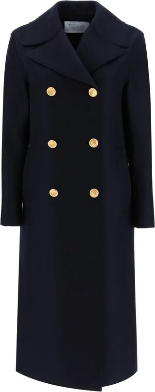 Harris Wharf London Double-Breasted Coat In Pressed Wool