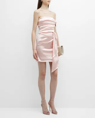 Off-The-Shoulder Draped Corset Mini Dress