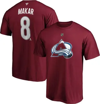 Men's Cale Makar Burgundy Colorado Avalanche Authentic Stack Player Name and Number T-shirt