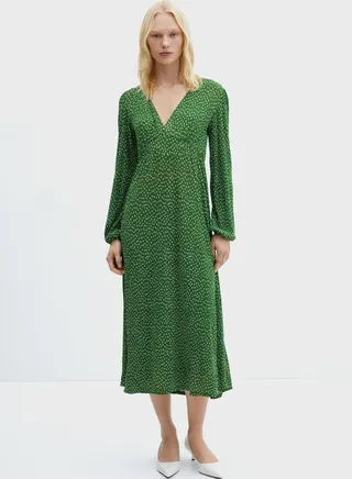 V-Neck Printed Dress