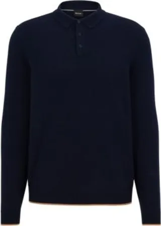 Italian-cashmere sweater with polo collar