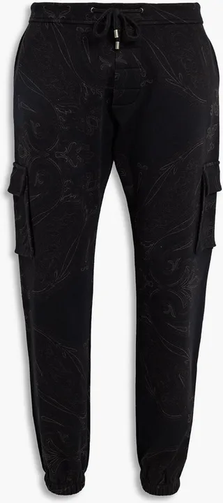 Paisley-print cotton-blend jersey sweatpants