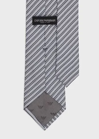 Striped jacquard pure silk tie