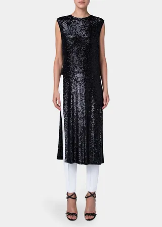 Sequin Long Tunic with Side Slits