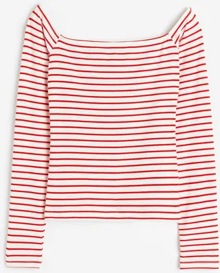 Ribbed Off-the-shoulder Top