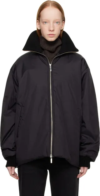 Totême Black Shell Bomber Jacket