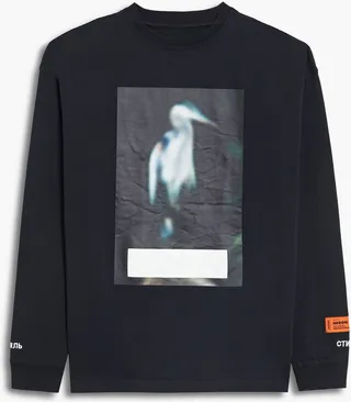 Appliquéd printed cotton-jersey T-shirt