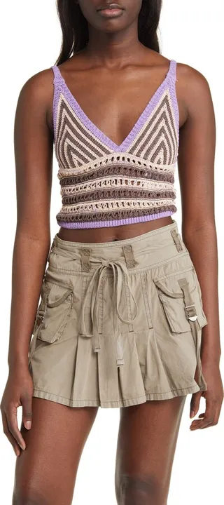New Gigi Stripe Open Stitch Camisole
