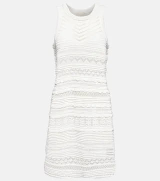 Ava crochet cotton-blend minidress