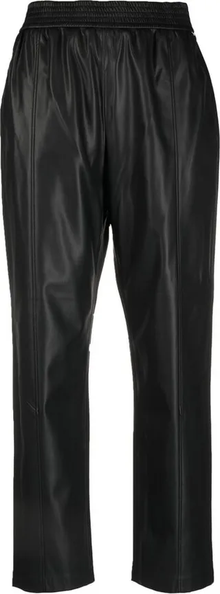 Elasticated Faux-Leather Trousers