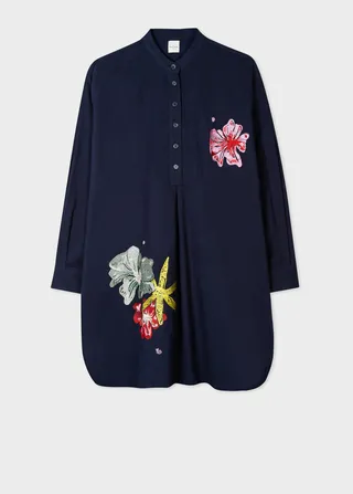 Women's Navy Cotton 'Sea Floral' Tunic