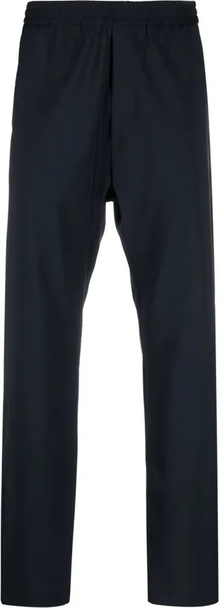 Straight-Leg Elasticated-Waist Trousers