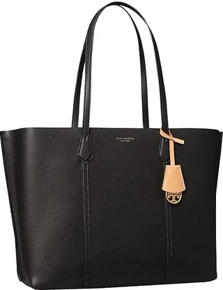 Tory Burch Perry Triple-Compartment Tote (Black 2) Tote Handbags