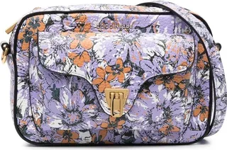 Beat floral-print leather bag