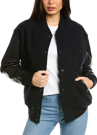 Golden Goose Panelled Leather-Trim Wool-Blend Bomber Jacket