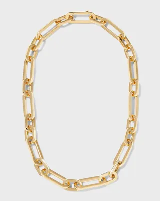 Yellow Gold Diamond Heavy Gauge Paperclip Necklace