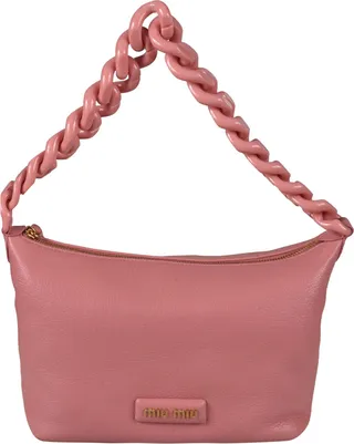 Chain Strap Logo Embossed Shoulder Bag