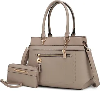 MKF Collection by Mia K Gardenia Vegan Leather Women’s Tote Bag With Wallet - Brown