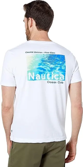Nautica Ocean Club Graphic T-Shirt (Bright White) Men's Clothing