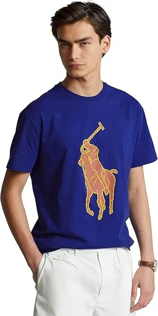 Polo Ralph Lauren Classic Fit Big Pony Jersey T-Shirt (Heritage Royal) Men's Clothing