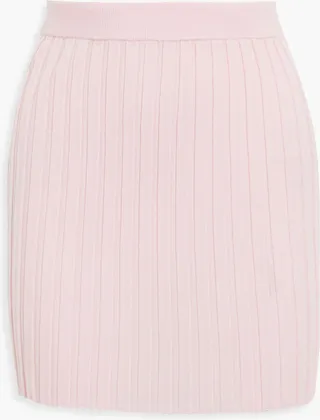 Ribbed wool mini skirt