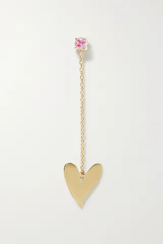 Charms Company - Be Mine 14-karat Gold Sapphire Single Earring - One size