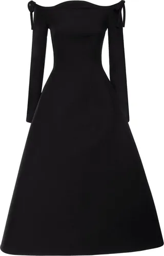 Wool & silk crepe midi dress