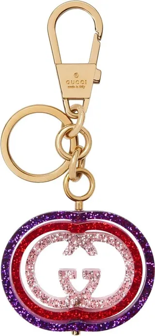 Interlocking G glitter keychain