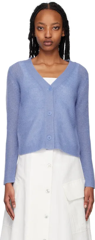 Vince Blue Three-Button Cardigan