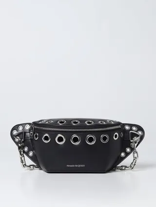 Alexander Mcqueen Biker pouch in smooth leather