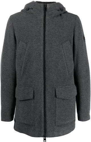 Hooded Zipped-Up Parka Coat