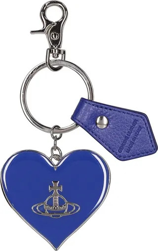 Grain leather mirror heart key holder