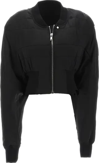 Rick Owens Padded Zip-Up Cropped Bomber Jacket