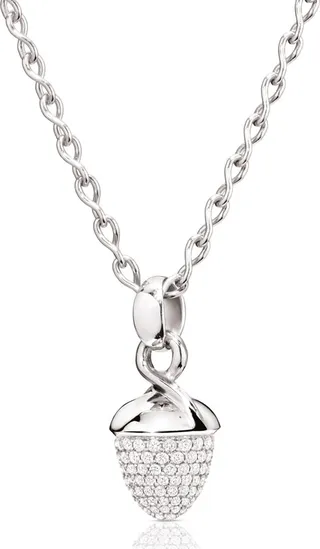 Mikado Bouquet 18K White Gold Pave Diamond Pendant