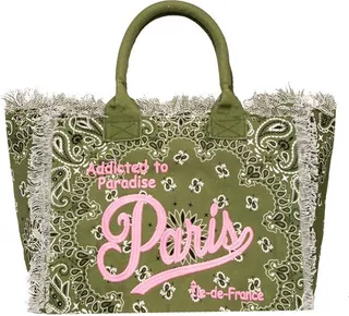 Vanity Canvas Shoulder Bag With Embroidery