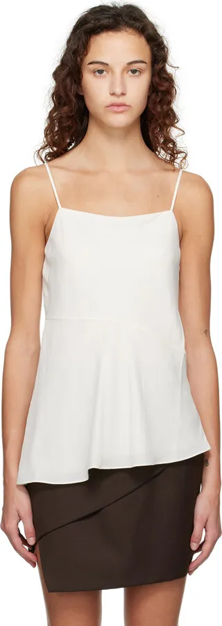 Theory Off-White Draped Camisole