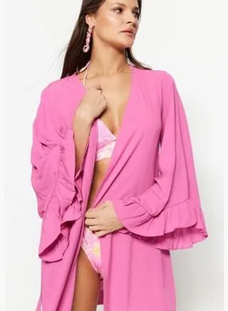 Mini Woven Flywheel Kimono & Kaftan with Pink Belt TBESS21KM0002