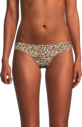 Basic Ruched Leopard Print Bikini Bottoms