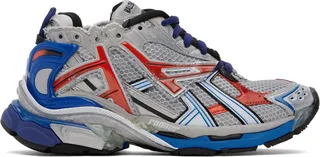 Balenciaga Gray & Blue Runner Sneakers
