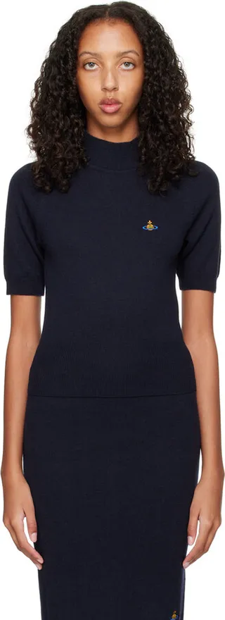 Vivienne Westwood Navy Bea Turtleneck