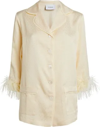 Sleeper Double Feather-Trimmed Wedding Pyjama Set