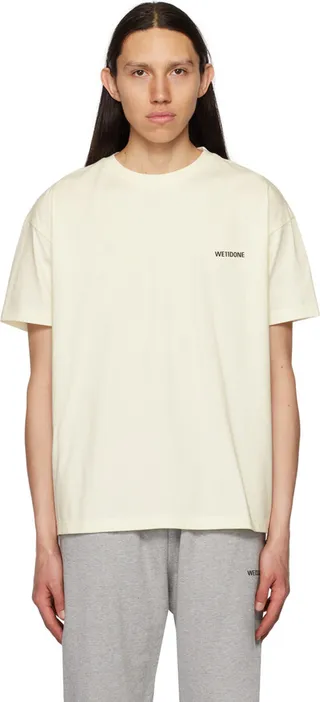 We11done Off-White Printed T-Shirt