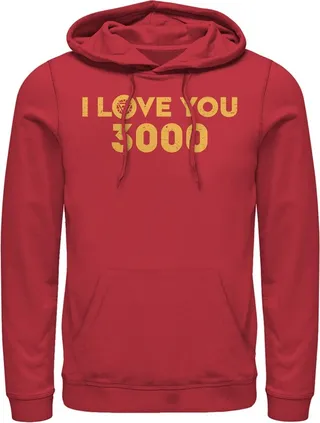 Men's Marvel I Love You 3000 Arc Reactor Pull Over Hoodie - Red - X Large