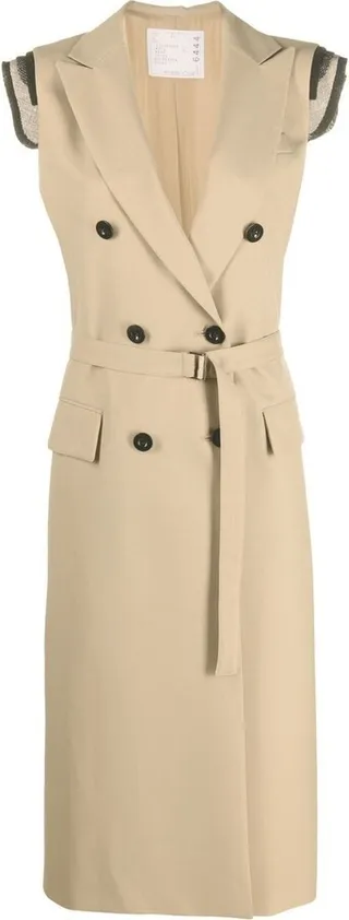 Double-Breasted Sleeveless Coat