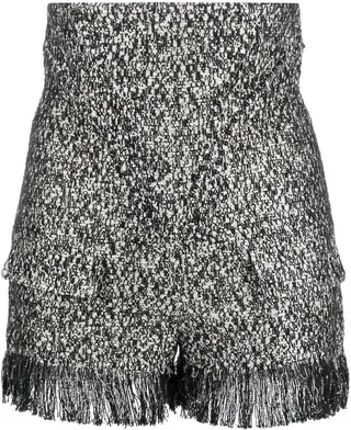 High-Waist Fringed Shorts