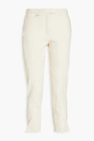 Cropped crepe slim-leg pants