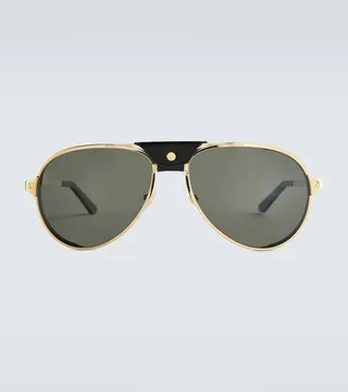 Round-frame acetate sunglasses