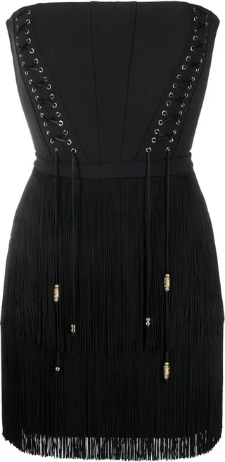 Bustier Fringe Detailing Dress