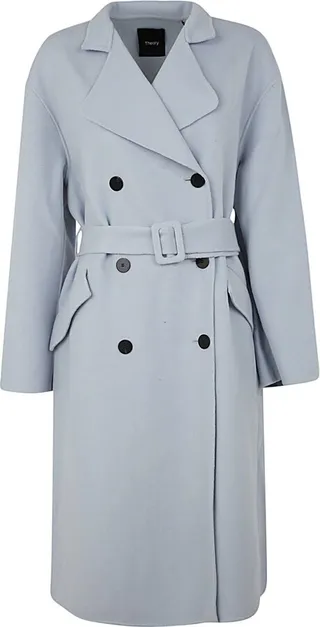 Wool Double Breasted Belted Coat